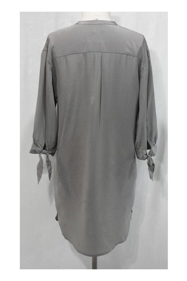 Current Boutique-Club Monaco - Grey 100% Silk Button Down Dress Sz 2