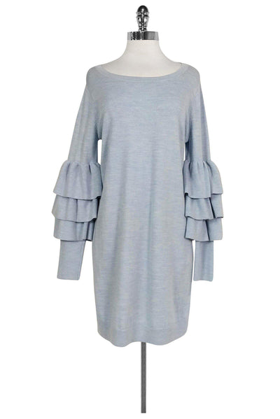Current Boutique-Club Monaco - Light Blue Ruffle Sleeve Dress Sz L