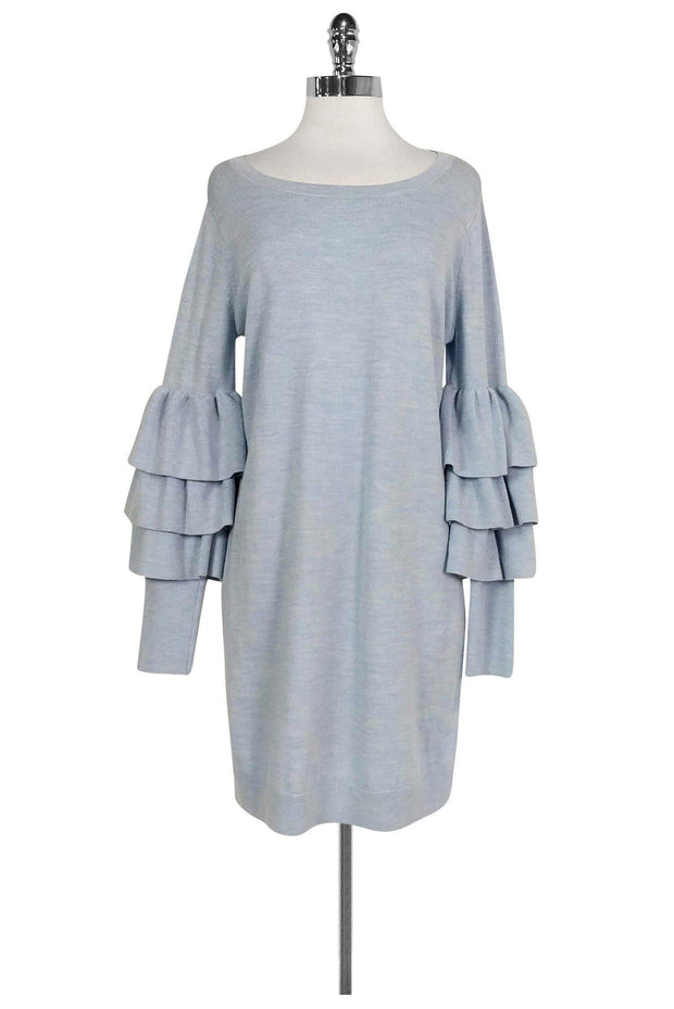 Current Boutique-Club Monaco - Light Blue Ruffle Sleeve Dress Sz L