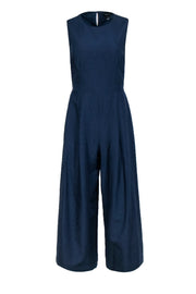 Current Boutique-Club Monaco - Navy Sleeveless Cut Out Back Jumpsuit Sz 2