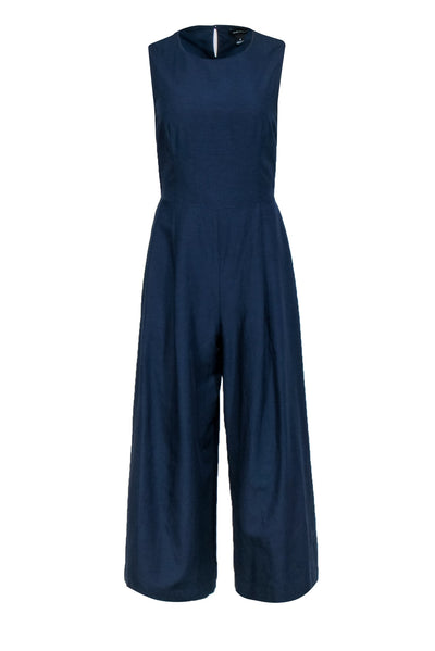 Current Boutique-Club Monaco - Navy Sleeveless Cut Out Back Jumpsuit Sz 2