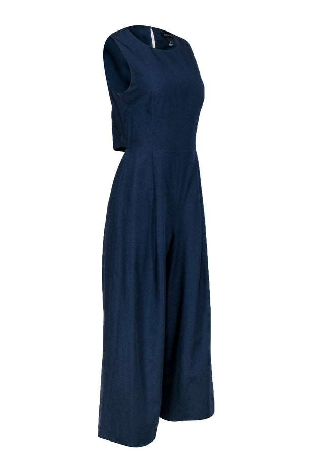 Current Boutique-Club Monaco - Navy Sleeveless Cut Out Back Jumpsuit Sz 2