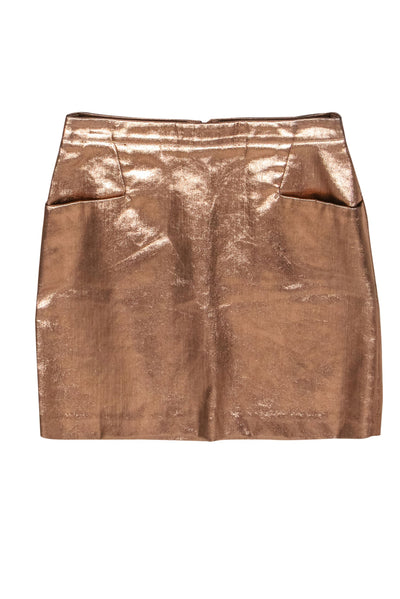 Current Boutique-Club Monaco - Rose Gold Metallic Miniskirt Sz 2