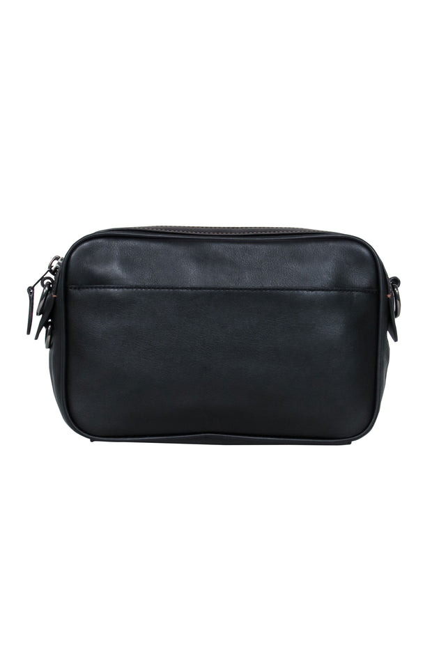 Current Boutique-Coach - Black Leather Square Camera Crossbody Bag w/ Woven Strap