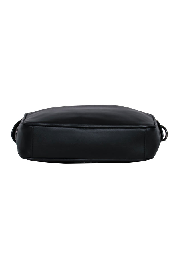 Current Boutique-Coach - Black Leather Square Camera Crossbody Bag w/ Woven Strap