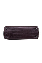 Current Boutique-Coach - Maroon & Brown Bowler Bag w/ Snake Print Handles