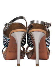 Current Boutique-Coach - Navy & White Woven Strap Slingback Sandals Sz 6.5
