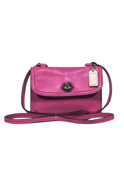 Current Boutique-Coach - Purple Leather Mini Crossbody Wallet