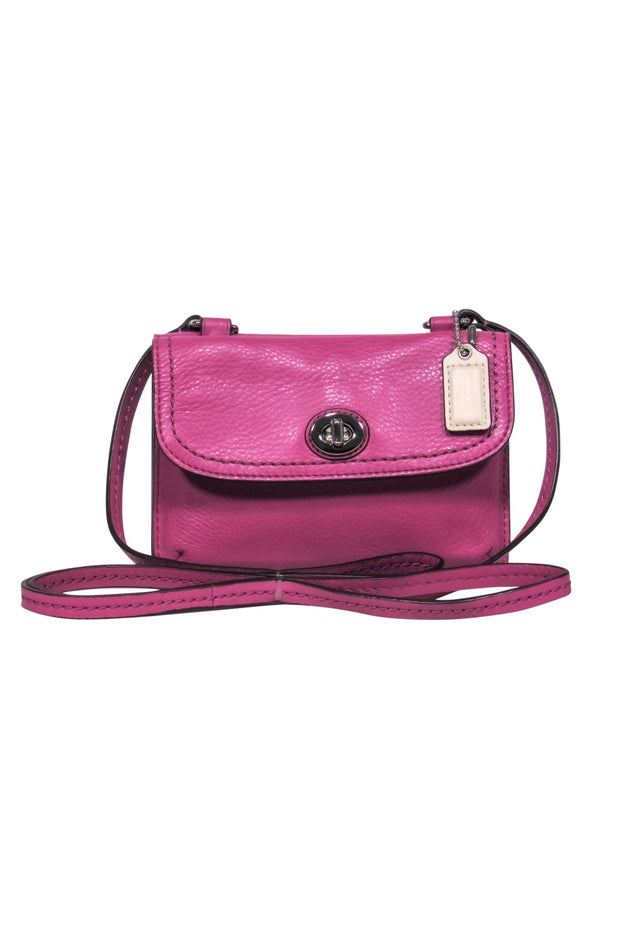 Current Boutique-Coach - Purple Leather Mini Crossbody Wallet