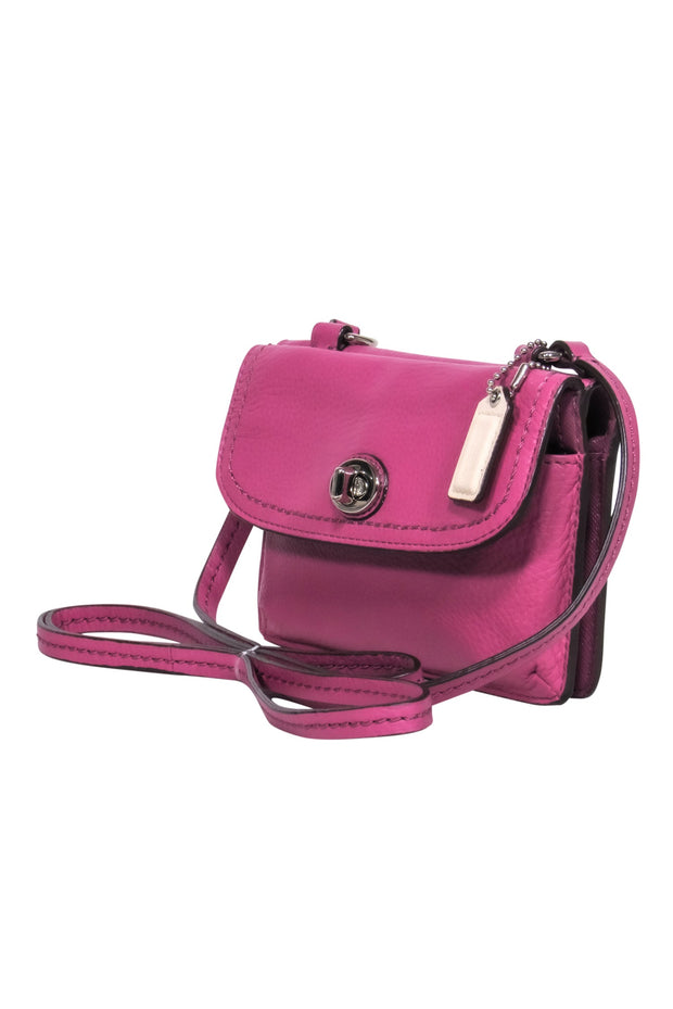 Current Boutique-Coach - Purple Leather Mini Crossbody Wallet