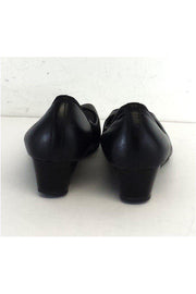 Current Boutique-Cole Haan - Black Leather Air Taili Peep Toe Wedges Sz 6.5