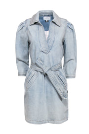 Current Boutique-Current/Elliott - Light Wash Denim Dress with Belt Sz 1