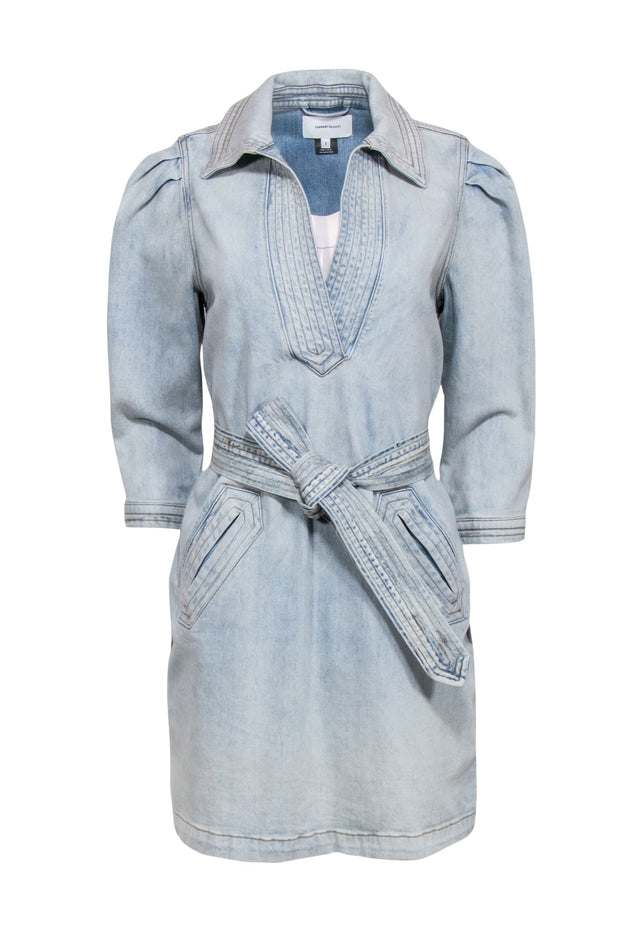 Current Boutique-Current/Elliott - Light Wash Denim Dress with Belt Sz 1