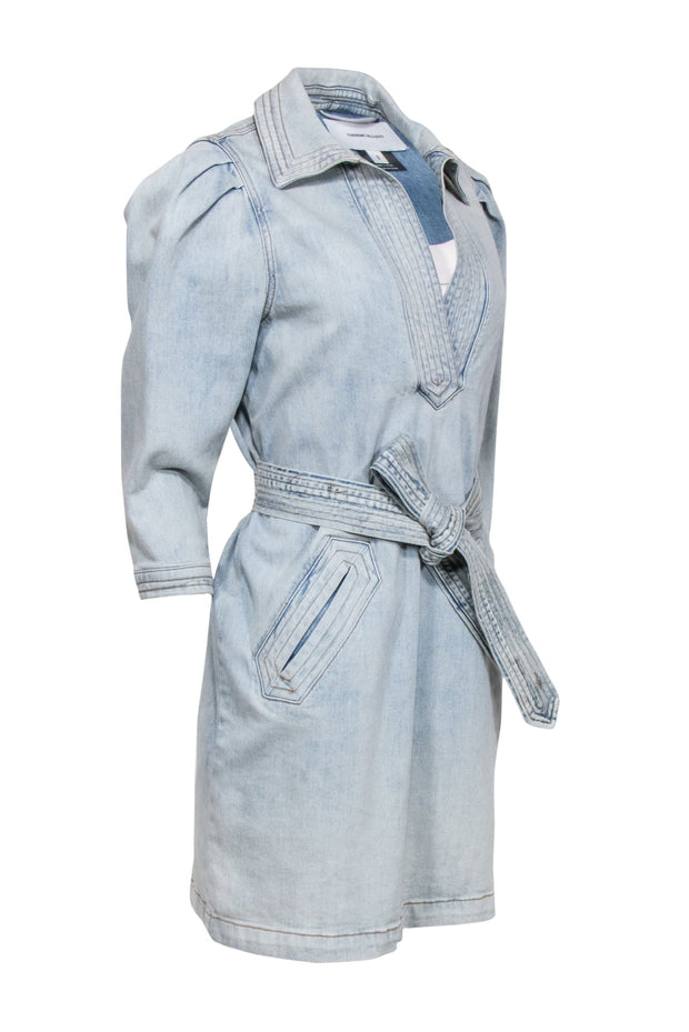 Current Boutique-Current/Elliott - Light Wash Denim Dress with Belt Sz 1