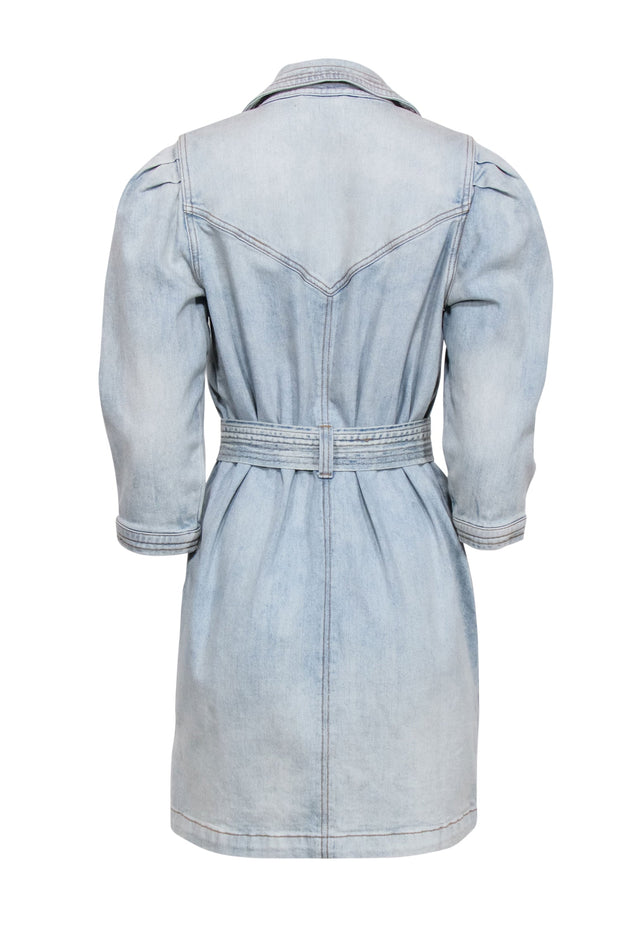 Current Boutique-Current/Elliott - Light Wash Denim Dress with Belt Sz 1