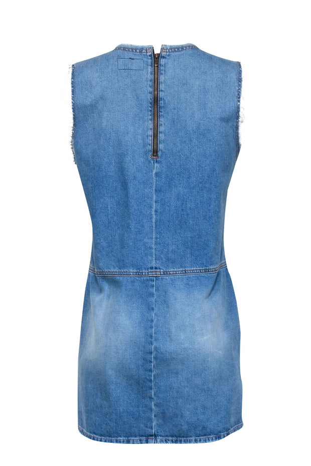 Current Boutique-Current/Elliot - Blue Denim Sleeveless Shift Dress Sz 10