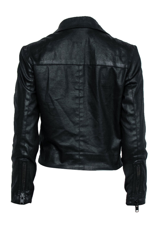 Current Boutique-Current/Elliott - Black Faux Leather Moto-Style Jacket Sz 0