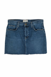 Current Boutique-Current/Elliott - Medium Wash Raw Hem Denim Miniskirt Sz 31