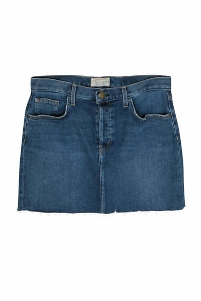 Current Boutique-Current/Elliott - Medium Wash Raw Hem Denim Miniskirt Sz 31
