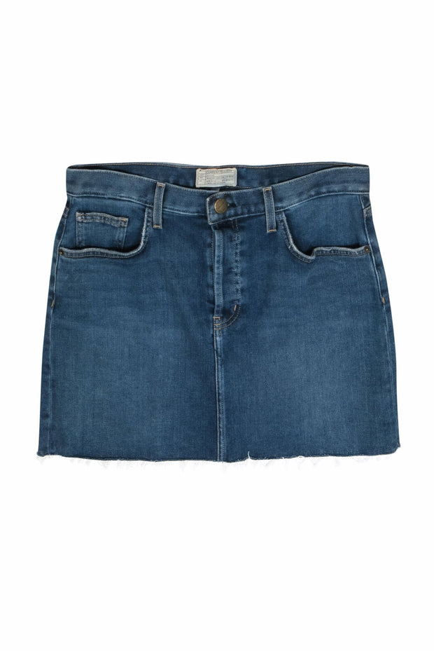 Current Boutique-Current/Elliott - Medium Wash Raw Hem Denim Miniskirt Sz 31