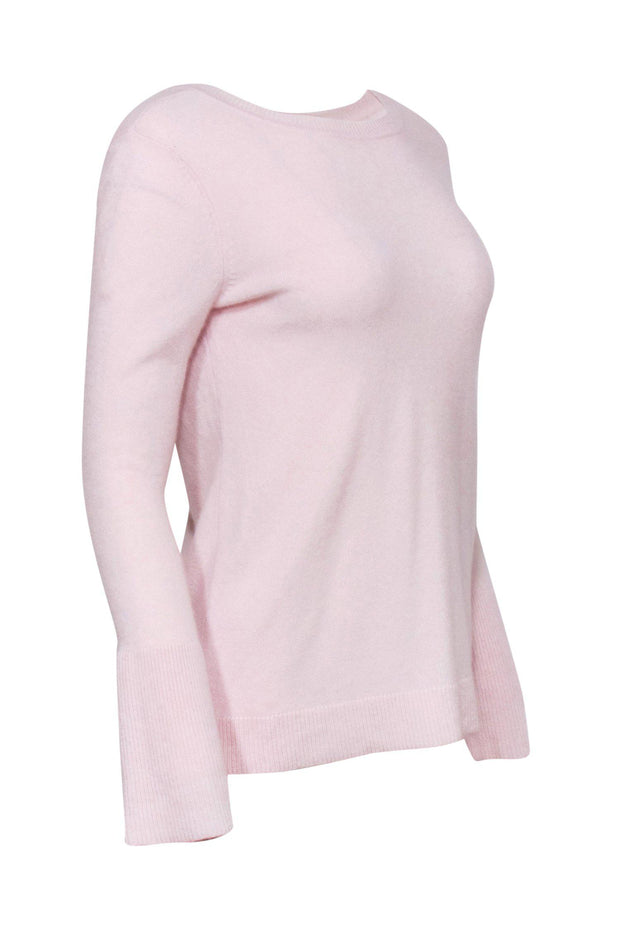 Current Boutique-Cynthia Rowley - Light Pink Cashmere Bell Sleeve Sweater Sz S