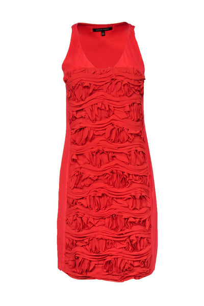 Current Boutique-Cynthia Steffe - Coral & Orange Floral Ruffle Dress Sz 4