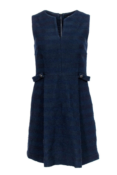 Current Boutique-Cynthia Steffe - Navy Striped Tweed A-Line Dress Sz 4