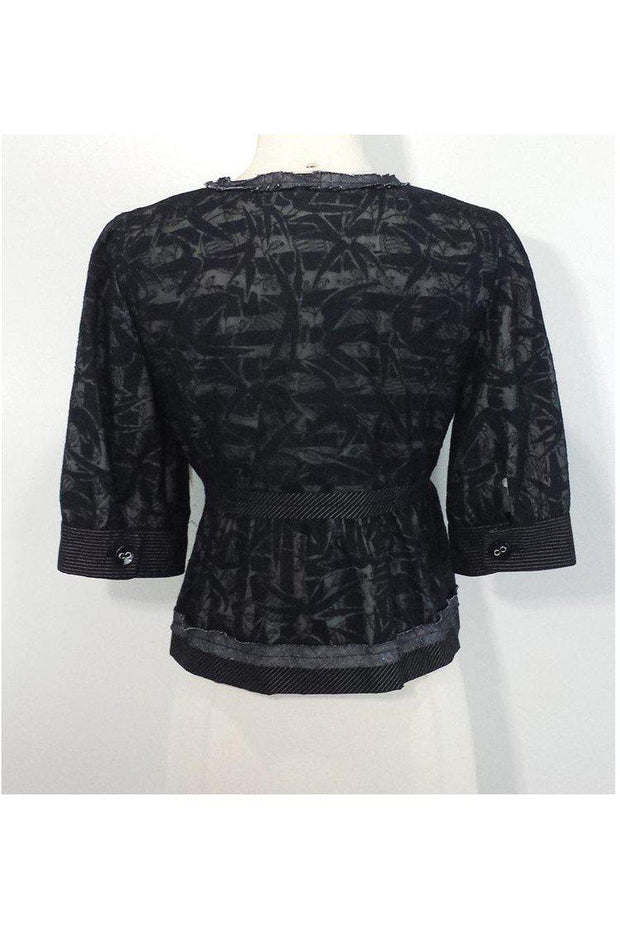 Current Boutique-Cynthia Steffe - Black 3/4 Sleeve Cropped Jacket Sz 6