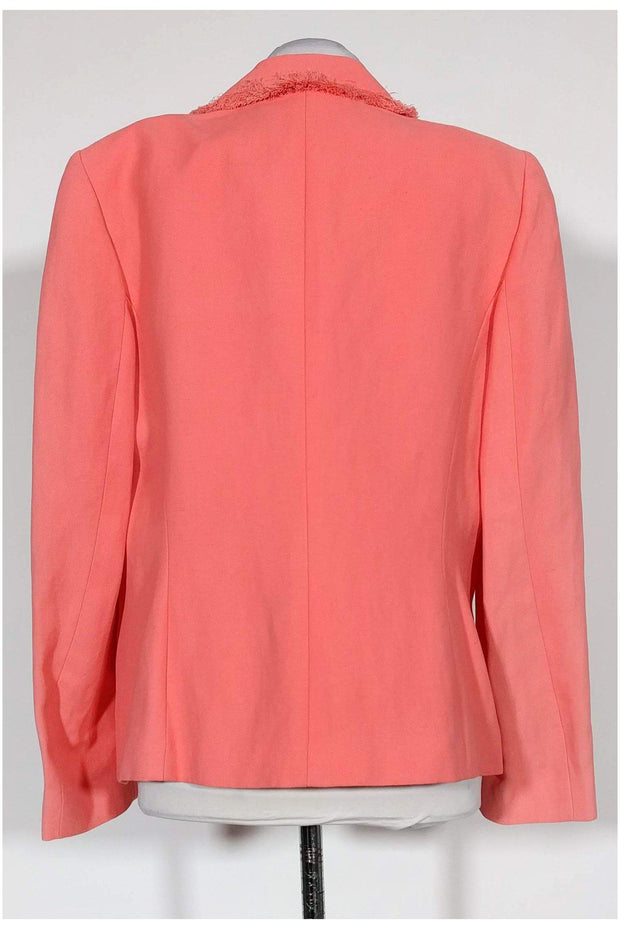 Current Boutique-Dana Buchman - Coral Raw Edge Linen Blazer Sz 14