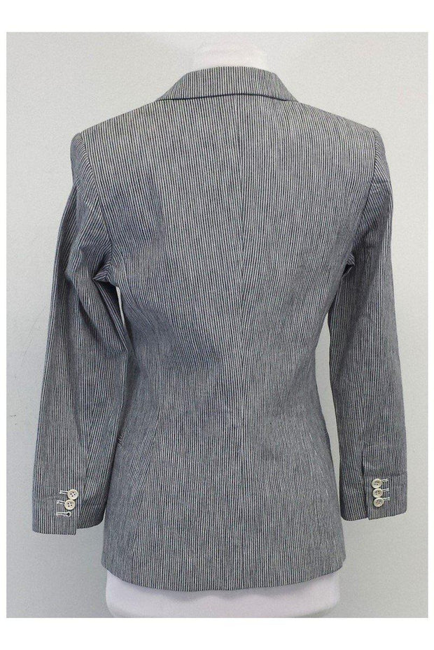 Current Boutique-Daryl K - Navy & White Pinstriped Cotton Jacket Sz 4