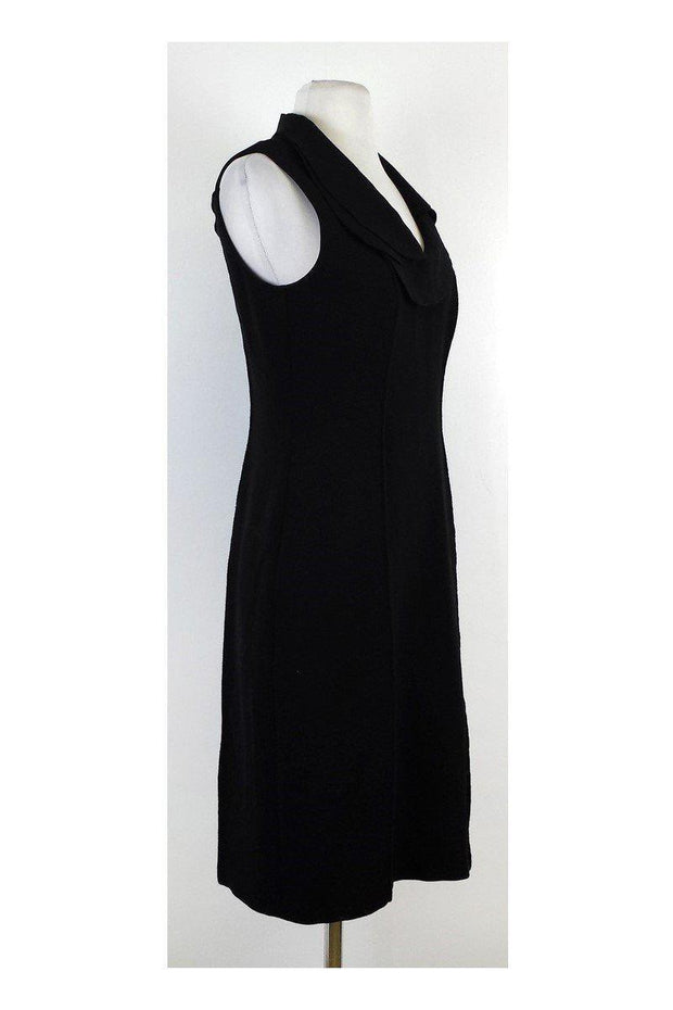 Current Boutique-David Meister - Black Sleeveless Layered Neckline Dress Sz 4