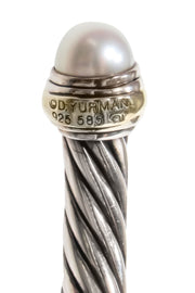 Current Boutique-David Yurman - Cable Classic w/Pearls & 14k Yellow Gold Bracelet