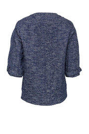 Current Boutique-Derek Lam - Blue & White Speckled Blazer w/ Crop Sleeves Sz 0