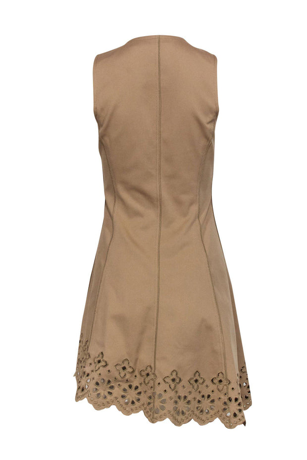 Current Boutique-Derek Lam - Tan Cotton Blend Button-Front Dress w/ Cutouts Sz 2