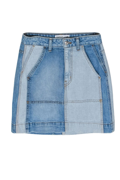 Current Boutique-Derek Lam - Two-Tone Denim Paneled Miniskirt Sz 24