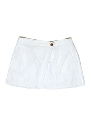 Current Boutique-Derek Lam 10 Crosby - Ivory Eyelet Wrap Skirt Sz 12