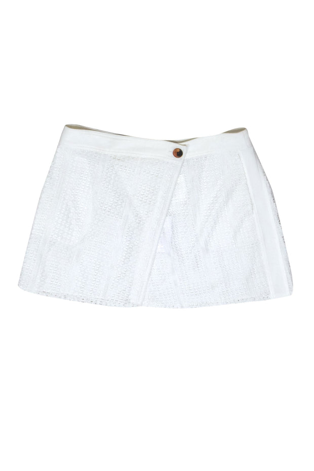 Current Boutique-Derek Lam 10 Crosby - Ivory Eyelet Wrap Skirt Sz 12