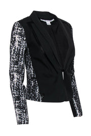 Current Boutique-Diane von Furstenberg - Black & Gray Speckled Blazer Sz 2