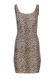 Current Boutique-Diane von Furstenberg - Tan Leopard Print & Black Bodycon Dress Sz 2