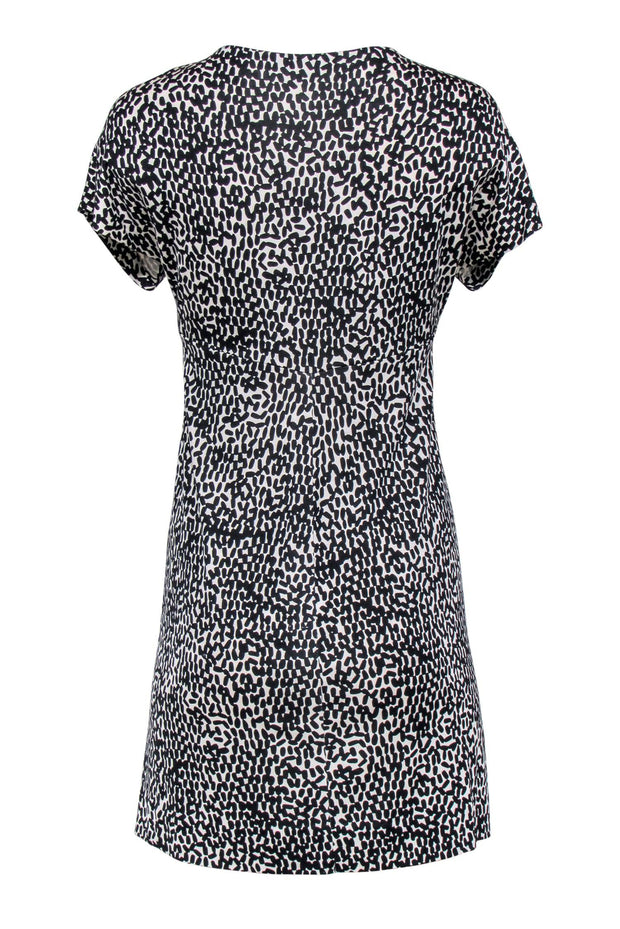 Current Boutique-Diane von Furstenberg - Black & White w/ Black Prints Mini Dress Sz 4