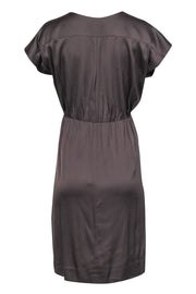 Current Boutique-Diane von Furstenberg - Olive Silk Mini Dress w/ Pleated Detail Sz 4