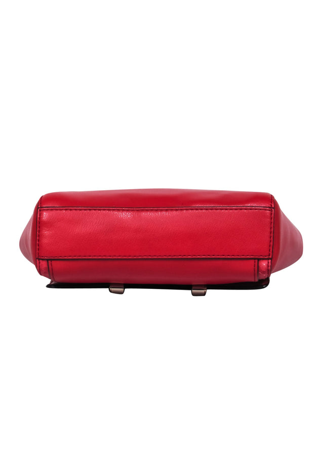 Current Boutique-Diane von Furstenberg - Red Leather & Snakeskin Small Shoulder Bag w/ Chain Strap