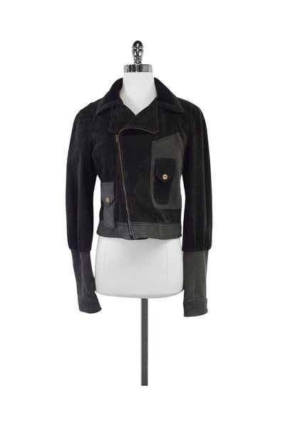 Current Boutique-Diesel - Dark Grey Leather Jacket Sz M
