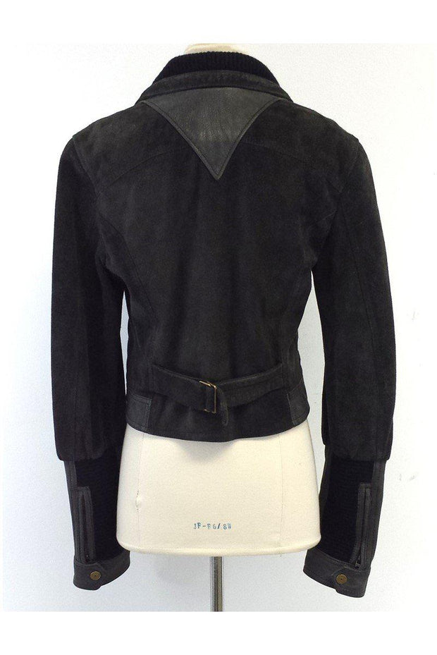 Current Boutique-Diesel - Dark Grey Leather Jacket Sz M