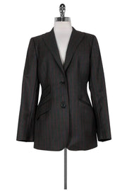 Current Boutique-Dolce & Gabbana - Wool Grey & Red Pinstripe Blazer Sz 8