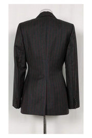 Current Boutique-Dolce & Gabbana - Wool Grey & Red Pinstripe Blazer Sz 8
