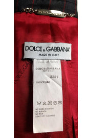 Current Boutique-Dolce & Gabbana - Wool Grey & Red Pinstripe Blazer Sz 8