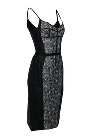 Current Boutique-Dolce & Gabbana - Black & Beige Lace Middle Sleeveless Fitted Dress Sz 10