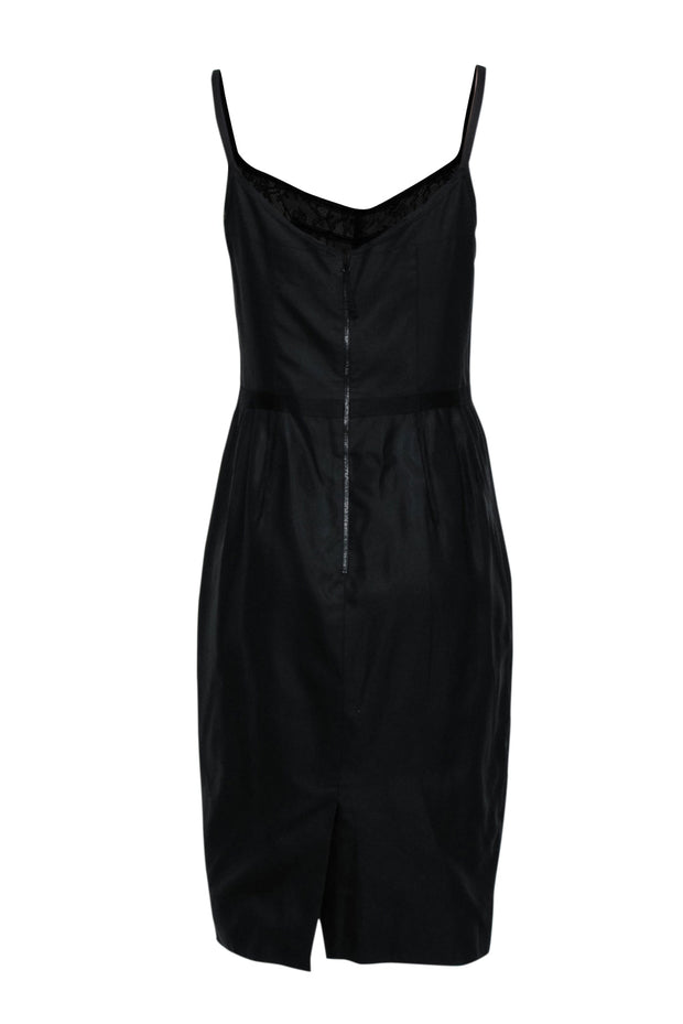 Current Boutique-Dolce & Gabbana - Black & Beige Lace Middle Sleeveless Fitted Dress Sz 10
