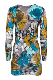 Current Boutique-Dolce & Gabbana - Blue & Yellow Floral Knit Bodycon Dress Sz S